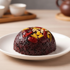 Eight Treasure Rice Ba Bao Fan - deep dark purple sticky rice dome with delicate toppings